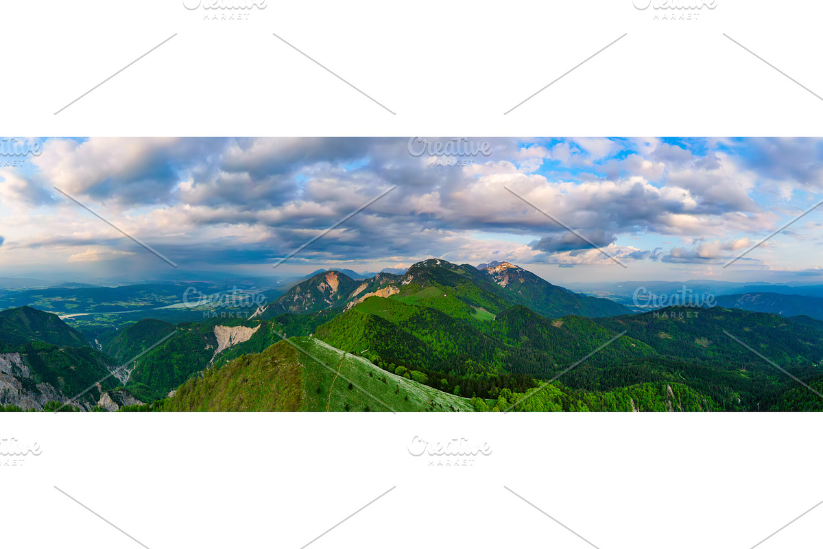 Alpine mountains - view from Golica, a Graphic by Nature and travel