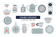 16 Ceramic Crockery Items, an Object Illustration by helenreveur (Thumbnail 1 of 2)