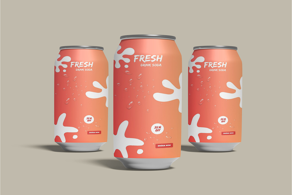 Soda Can Mockup, a Packaging Mockup by lamorastudio (Photo 4 of 11)