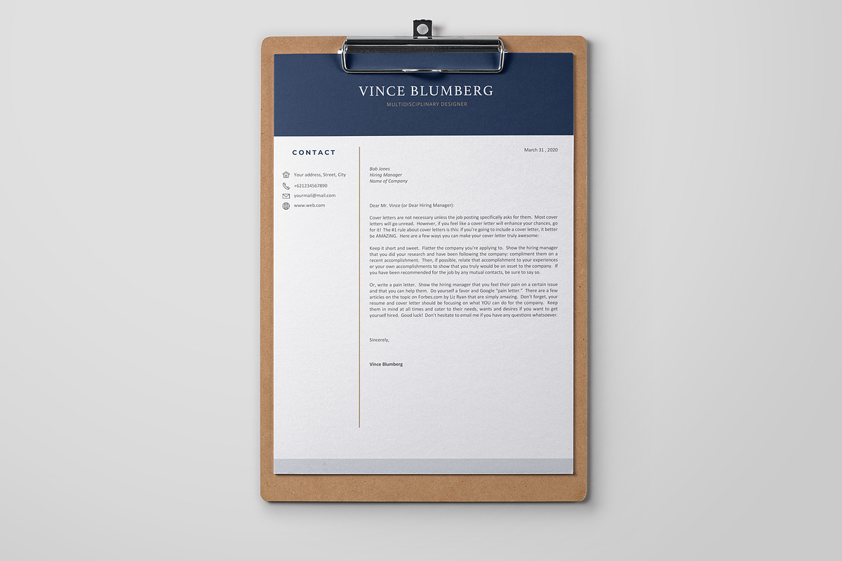 4 Page Resume/CV Template - Vince, a Resume Template by OpulentStu (Photo 4 of 5)