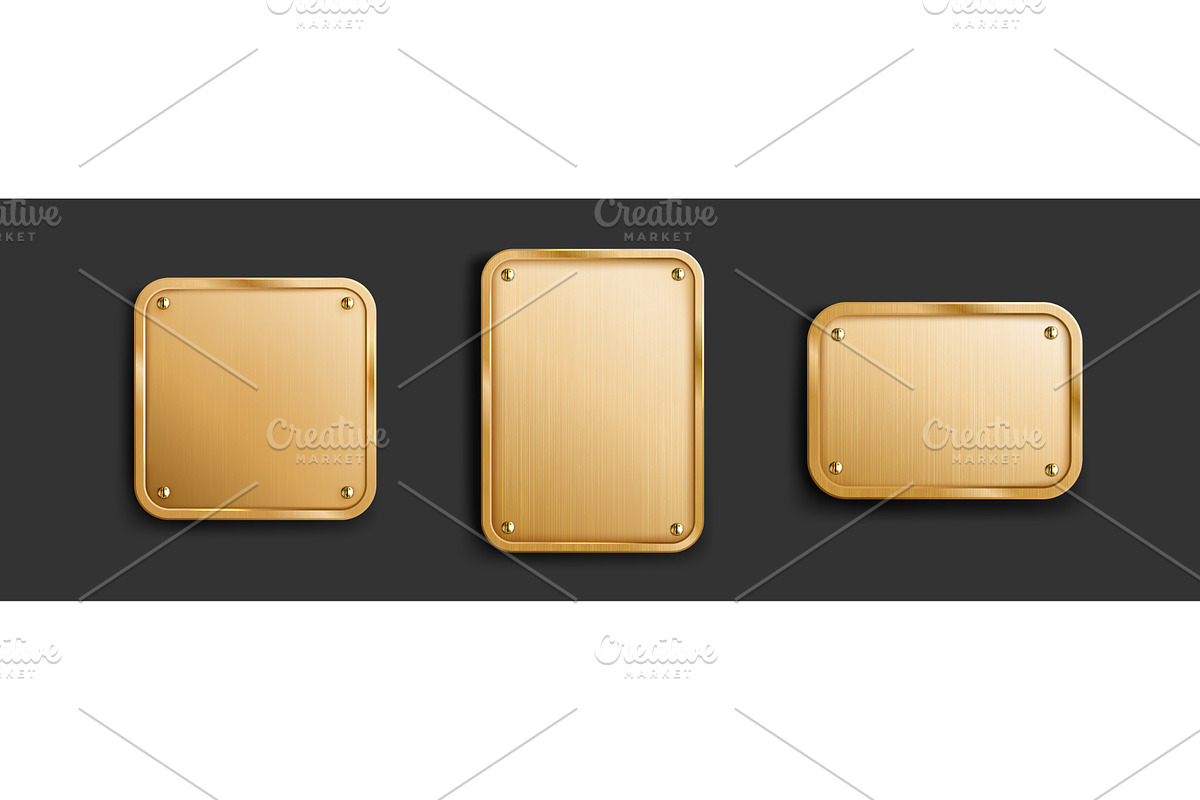 Gold metal tag collection with, an Object Illustration by art PVP - market