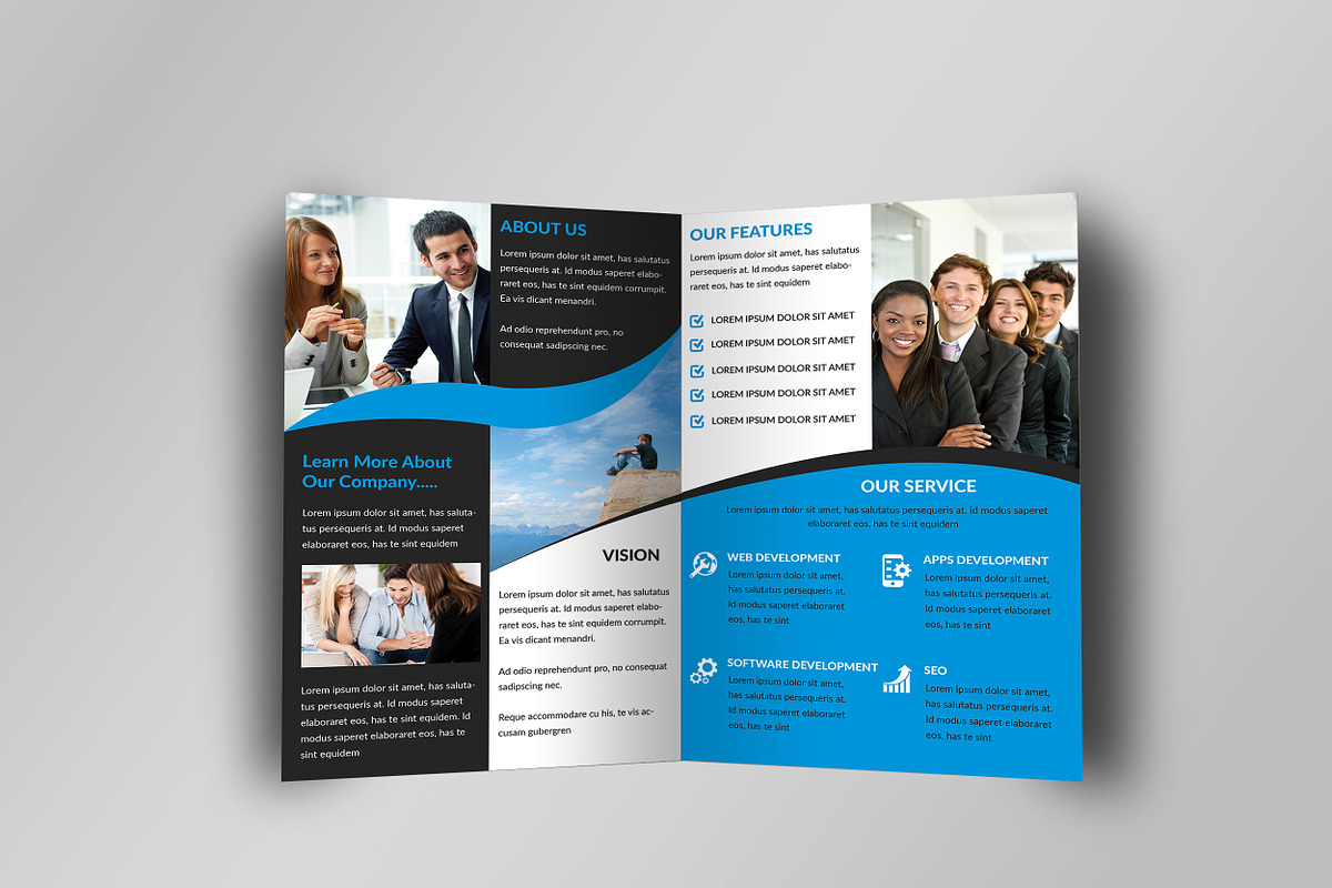 5 Clean Business Bi Fold Brochure, a Brochure Template by Imagine Design Studio (Photo 7 of 17)