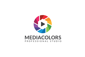 Media Colorful Aperture Play Logo, a Branding & Logo Template by yopie