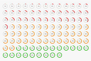 Percentage Infographics 1%-100%