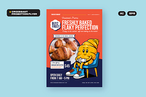 Croissant Promotion Flyer, a Flyer Template by Fortunes Co