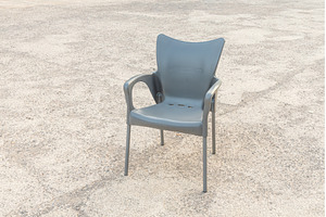 Plastic black chair on the gray, a Food & Drink Photo by Illustrations&photos