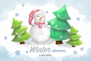 Winter-Snowman Clipart