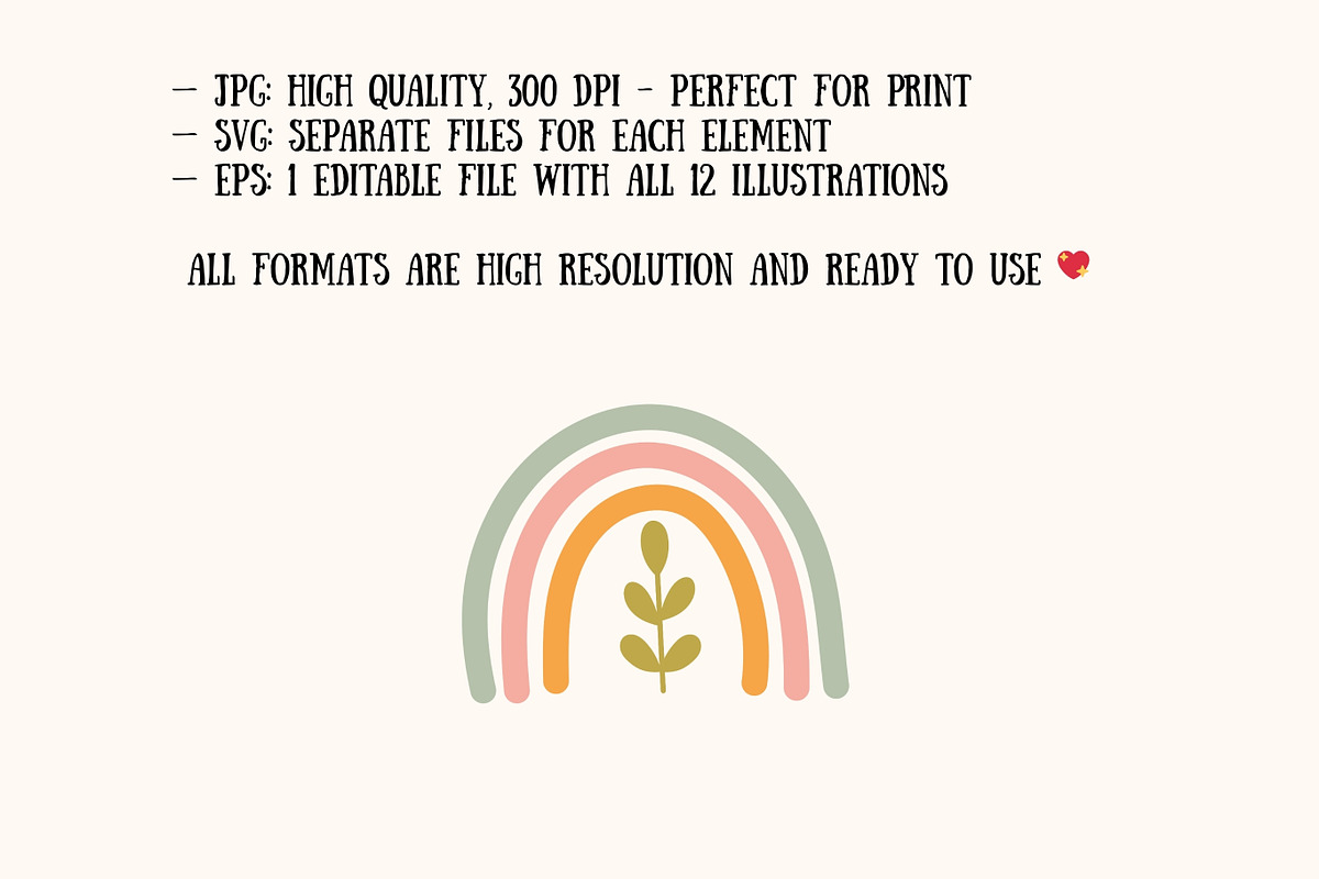Boho Rainbow Clipart, an Object Illustration by Bielousova Art (Photo 4 of 8)