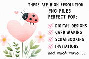Cute Ladybug Valentine Clipart, an Illustration by Libby Wishes (Thumbnail 6 of 6)