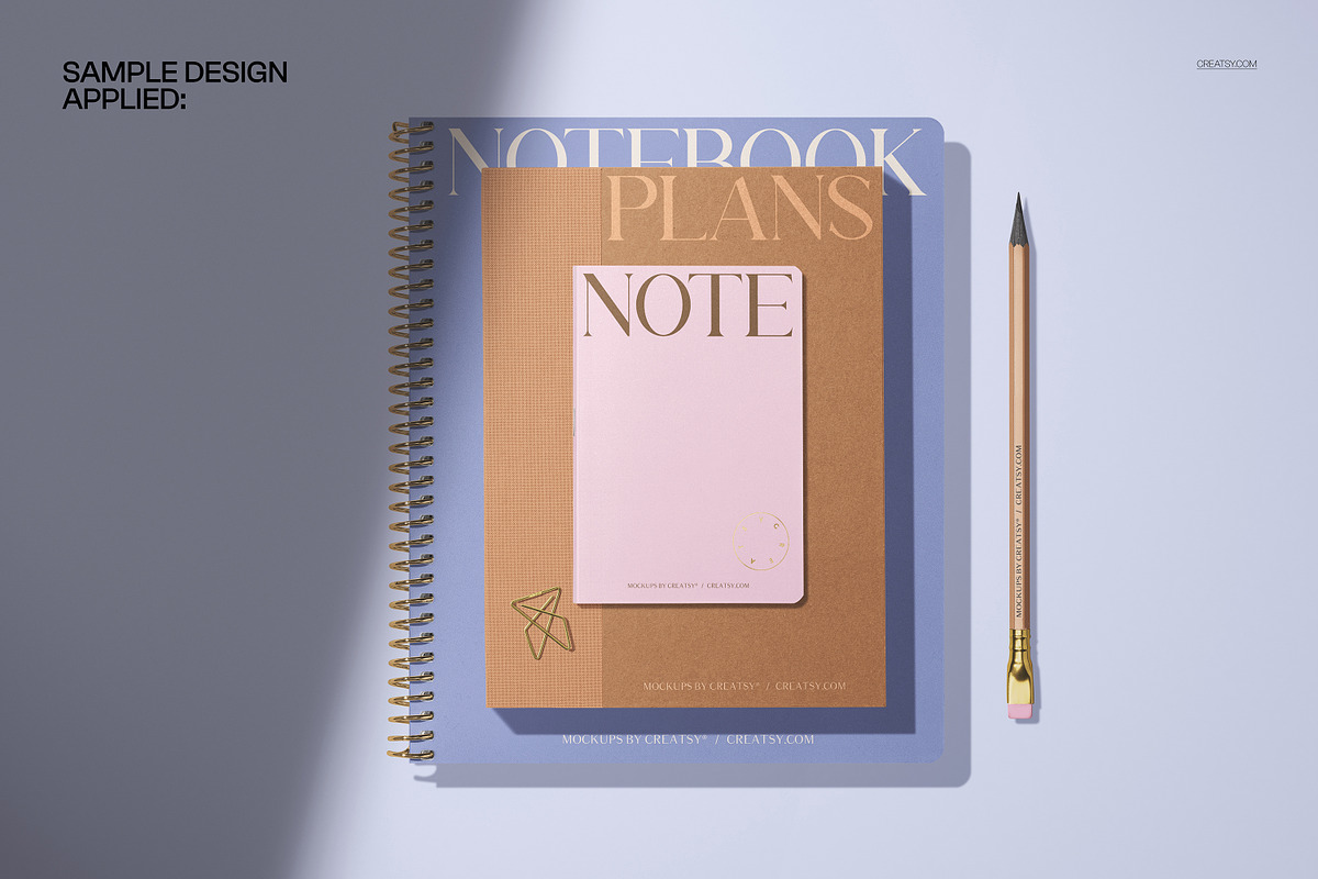 Notebook, Planner & Notebook Mockup, a Merchandise Mockup by creatsy5 (Photo 4 of 6)
