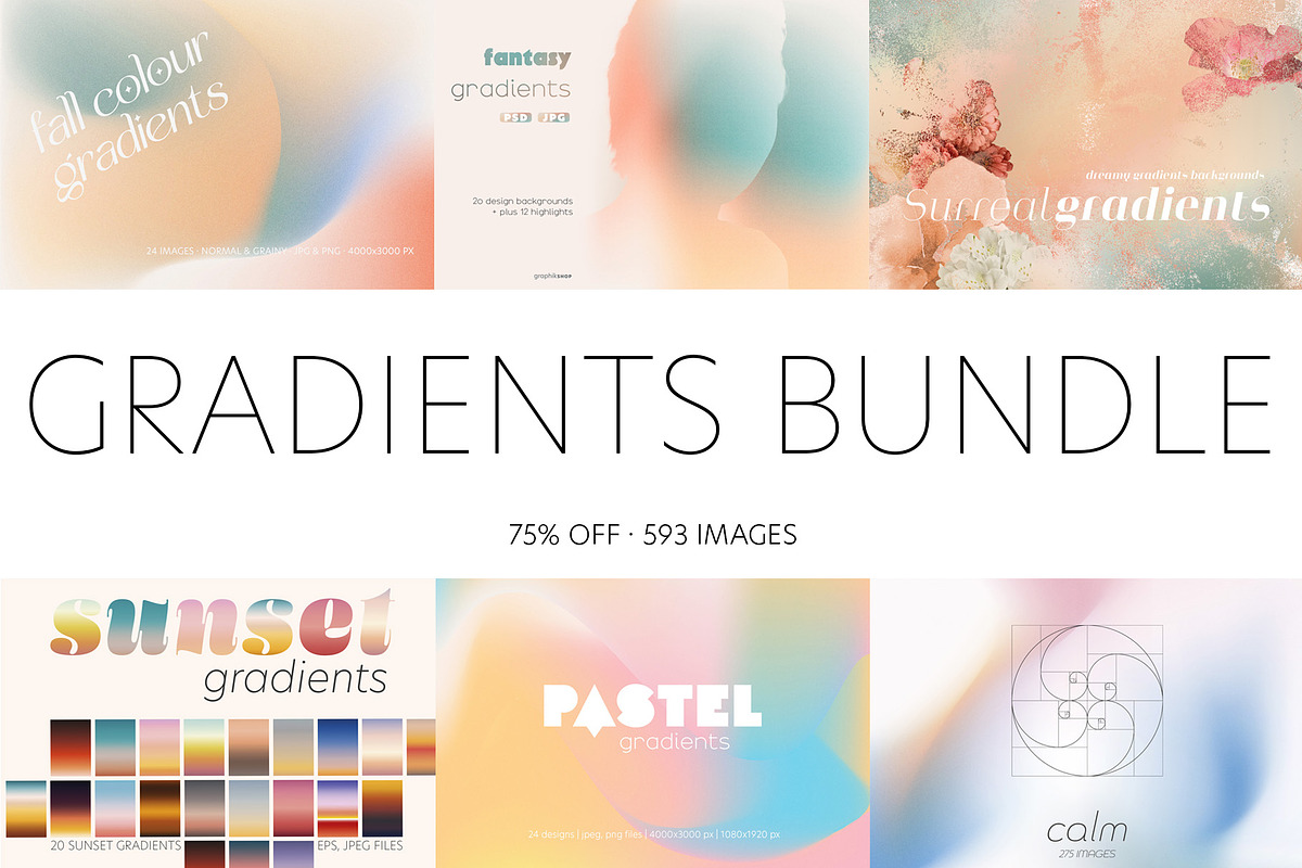Gradients Bundle 75% OFF, a Texture Graphic by Chus Moreno Studio (Photo 1 of 20)