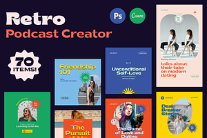 Retro Podcast Instagram Templates