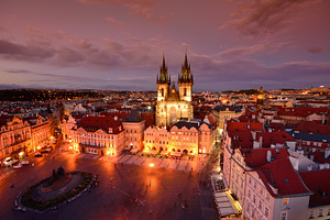 Prague old town square and church of featuring prague, town, and square