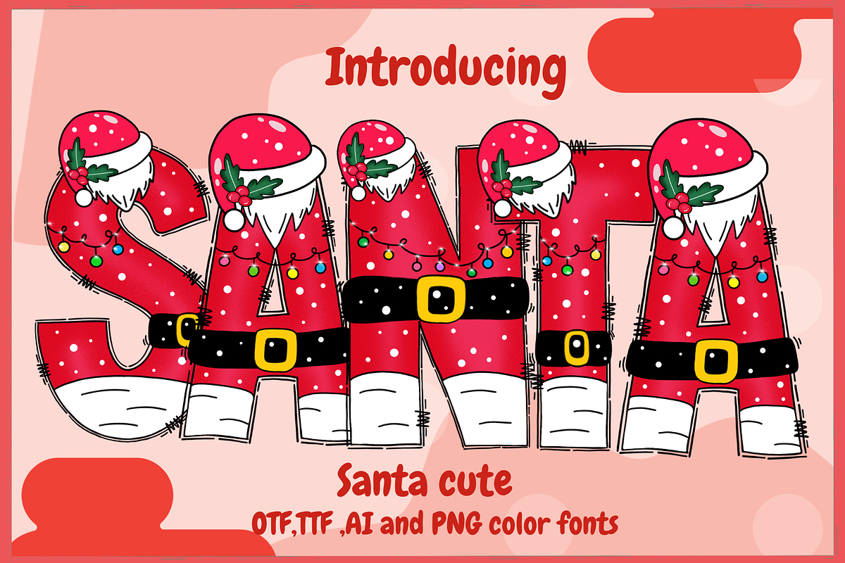 Santa cute-PNG fonts, a Symbol Font by It me digital art (Photo 1 of 7)