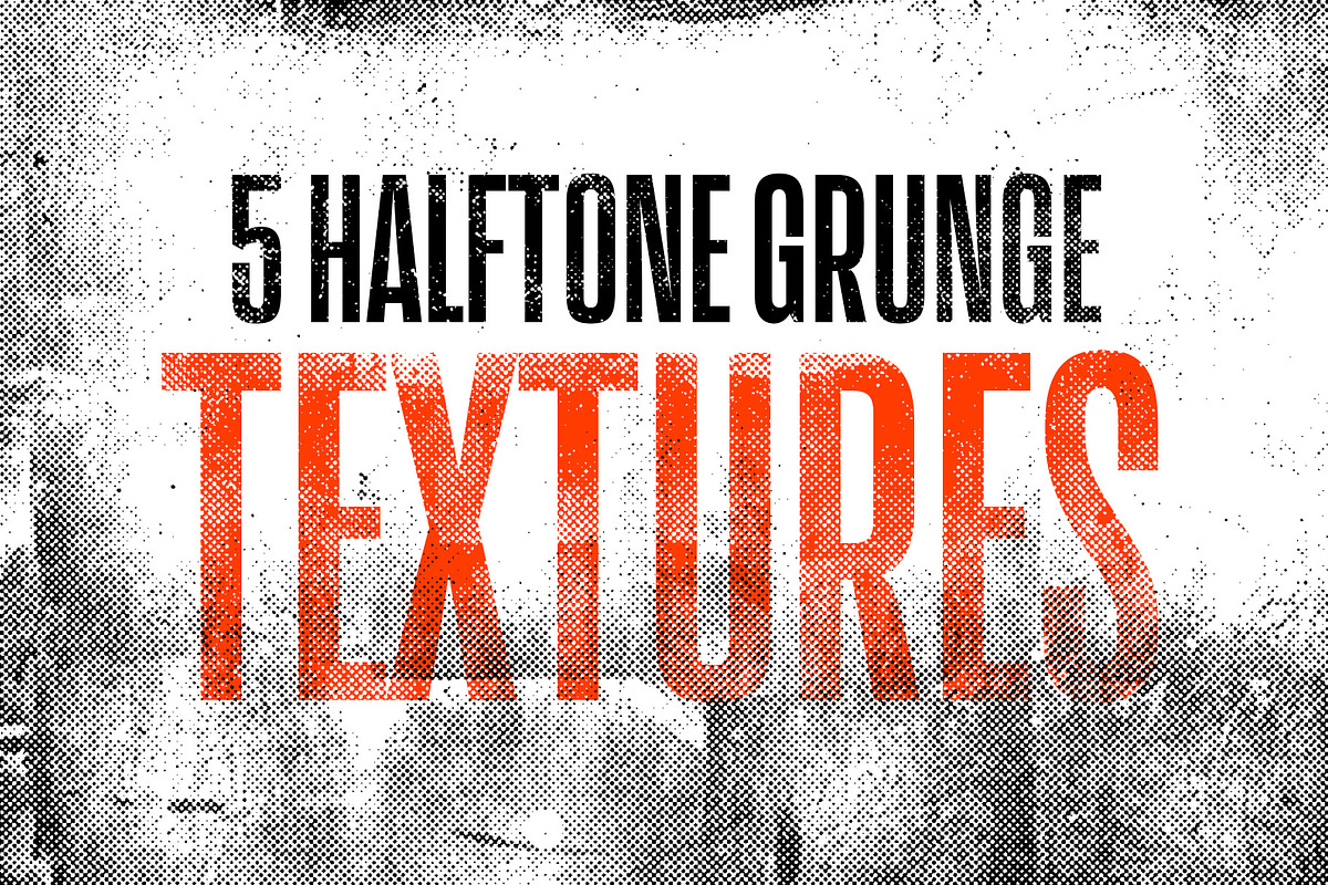 5 Halftone Grunge Textures, a Texture Graphic by P-G-H (Photo 1 of 6)