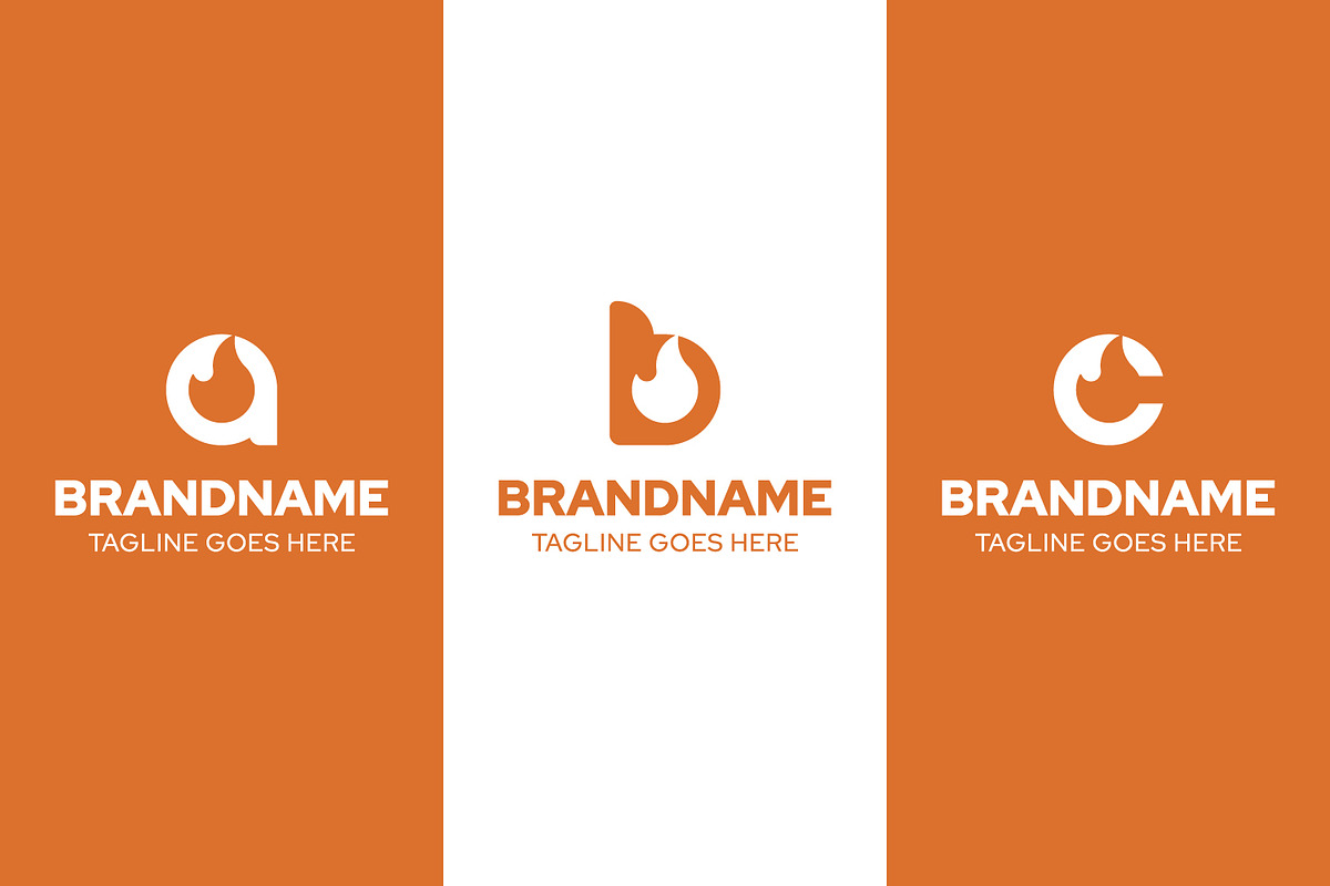 Letter A B C Fire Simple Logo Set, a Branding & Logo Template by Pray Art Design Studio (Photo 2 of 2)
