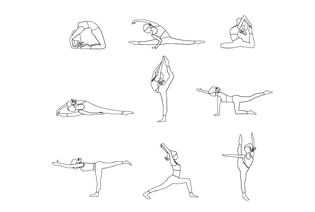 Outline stretching woman set, a Graphic by Svetlana Voloshina