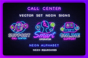 Call Center Neon Signs, a Person Illustration by Soifer Design (Thumbnail 1 of 2)