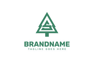 Letter S Pine Tree Logo, a Branding & Logo Template by Pray Art Design Studio