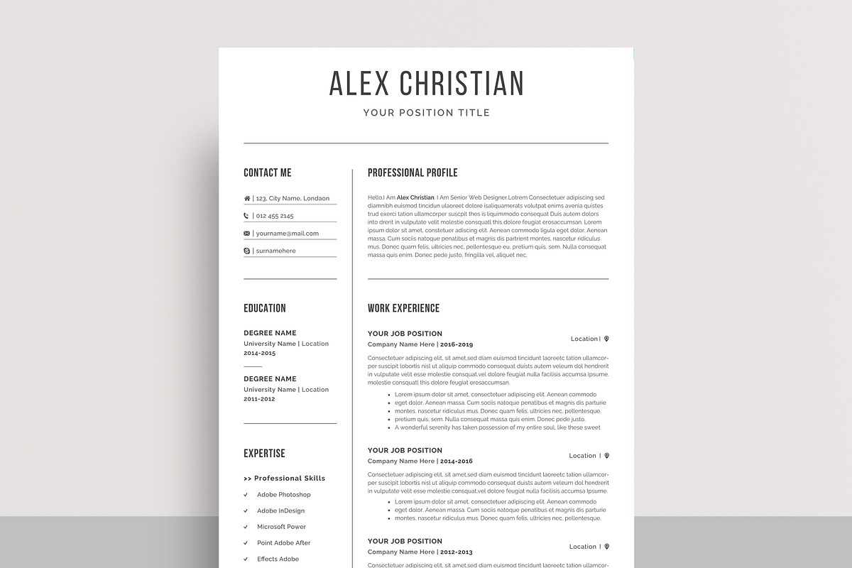 Resume / CV Template | Canva & Word, a Resume Template by CreativeZoom (Photo 5 of 9)