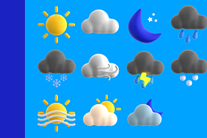 3d Weather Illustration Icon Set