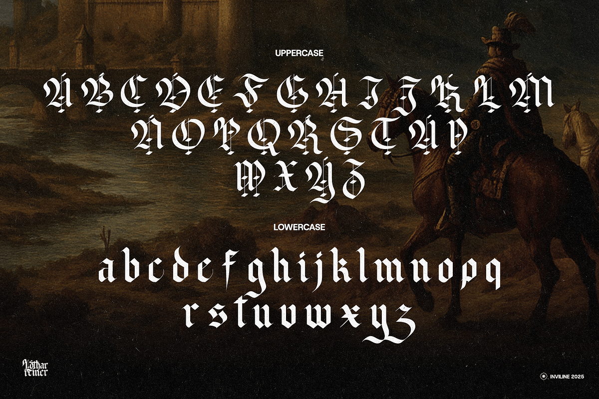 Lothar Reiner – Gothic Blackletter, a Blackletter Font by Inviline.co (Photo 4 of 15)