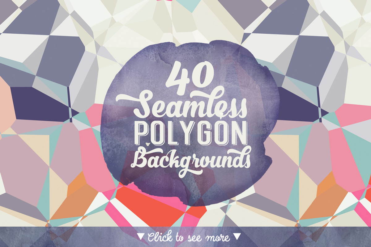 40 Seamless Polygon Backgrounds, a Pattern Graphic by Creativeqube Design (Photo 1 of 2)