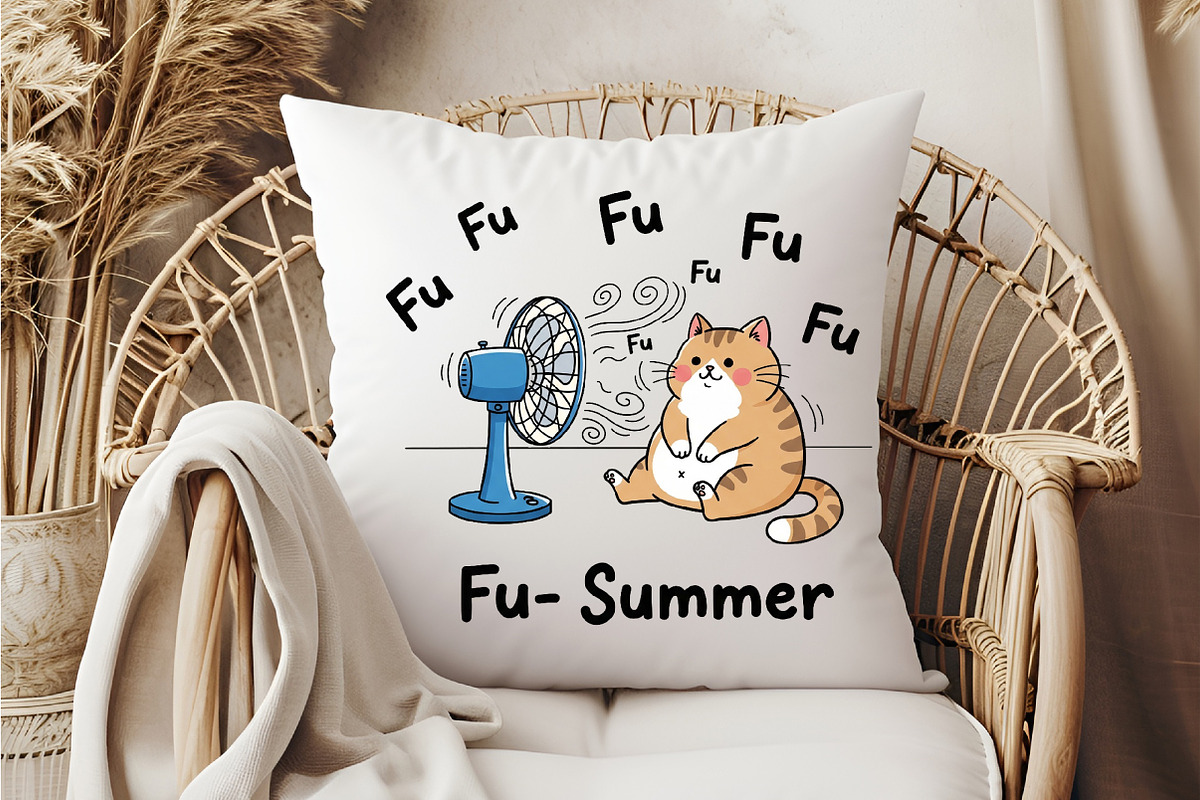 Fu- Summer  Funny Cat, an Illustration by DreamCafeArt (Photo 5 of 6)
