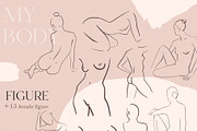 Abstract & Line Art BUNDLE - 4in1, a Person Illustration by ms Julia Nova (Thumbnail 10 of 13)