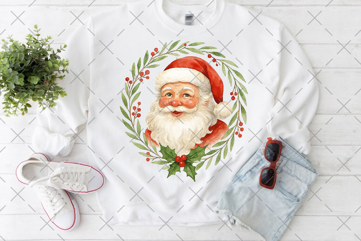 Santa Christmas Wreath PNG, an Illustration by Craft Nest (Photo 4 of 6)