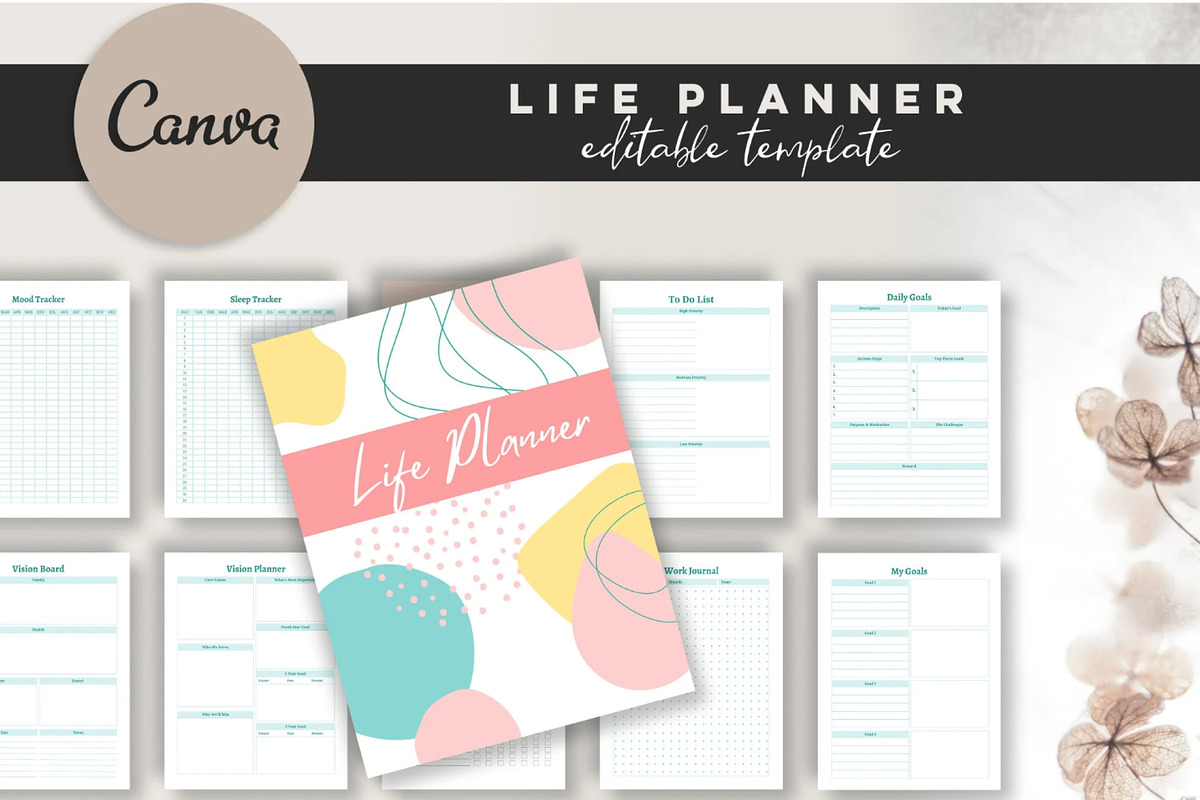 Printable Life Planner Template, a Stationery Template by Design House (Photo 2 of 9)