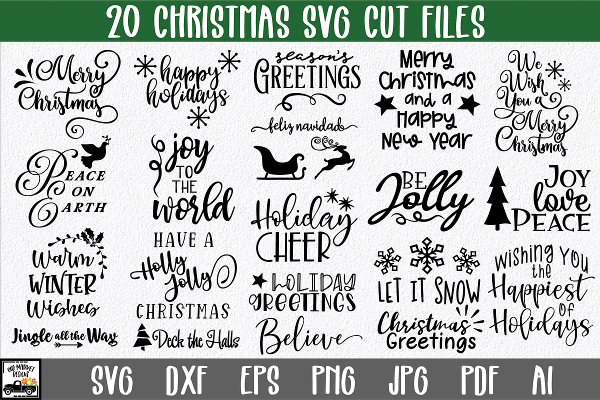 Christmas SVG Bundle, an Illustration by OldMarket Designs (Photo 2 of 12)