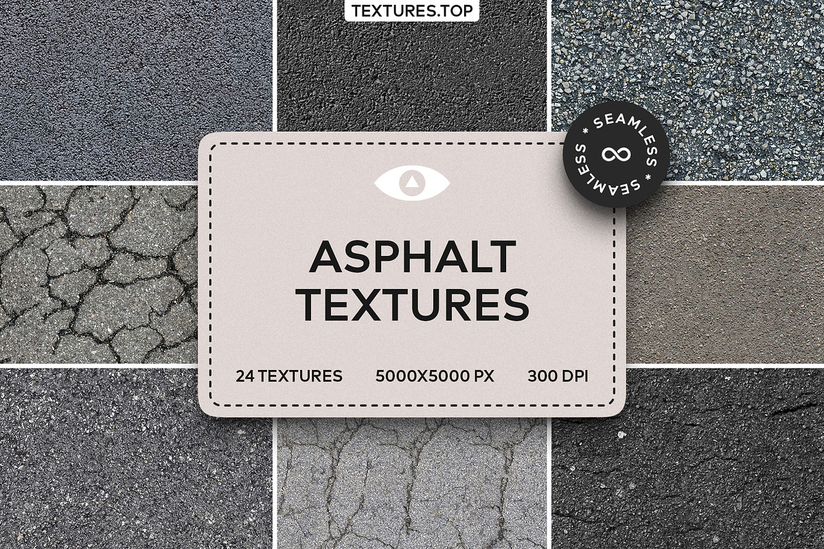 24 Seamless Asphalt Texture Pack, a Texture Graphic by Top Textures (Photo 1 of 9)