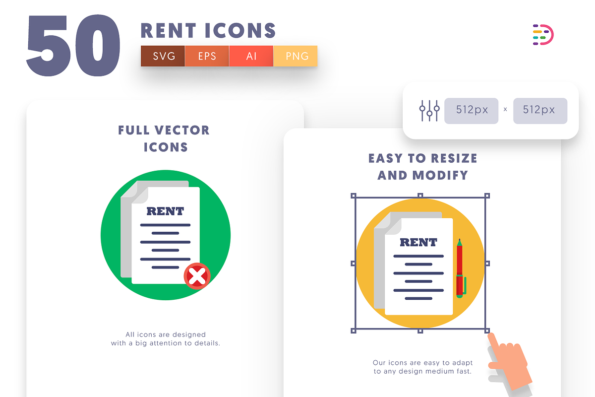 50 Rent Icons, an Outline Icon by Dighital (Photo 7 of 10)