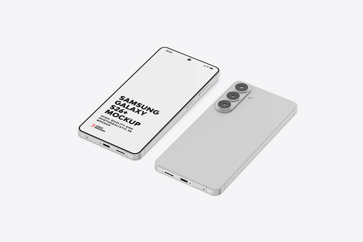 Samsung Galaxy S26+ Phone Mockup, an Android Mockup by UnicDesign (Photo 11 of 11)