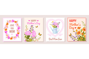 Mom day cards. Mothers day greeting, an Illustration by Stock-Smart-Start