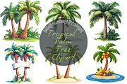 Prompt Tropical Palm Tree Clipart, a Decorative Illustration by Creative design (Thumbnail 1 of 7)