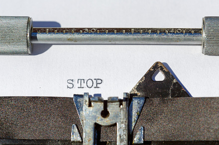 Vintage typewriter with a text
