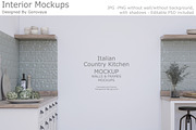 Interior Mockup, Italian Kitchen, a Product Mockup by Designed By Gorovaya (Thumbnail 1 of 9)