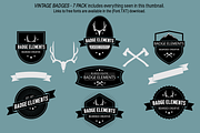 Vintage Badges - 7 Pack, an Object Graphic by Bearded Creative (Thumbnail 5 of 5)