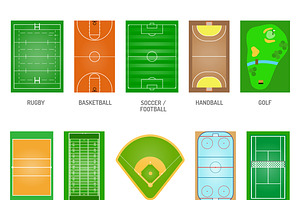 Playing fields vector set, an Illustration by Vectorstockersland