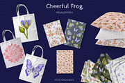 Garden collection, frogs, butterfly, a Pattern Graphic by Peviotadesign (Thumbnail 3 of 7)