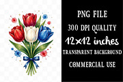 4th of July Flowers Clipart, a Seasonal Illustration by Designking (Thumbnail 4 of 5)