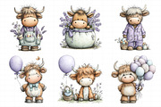 Whimsical Easter Highland Cow Clipar, an Illustration by Daily.Designs (Thumbnail 4 of 8)