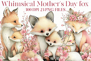 Whimsical Mother's Day fox Clipart, an Illustration by Designworld (Thumbnail 1 of 8)