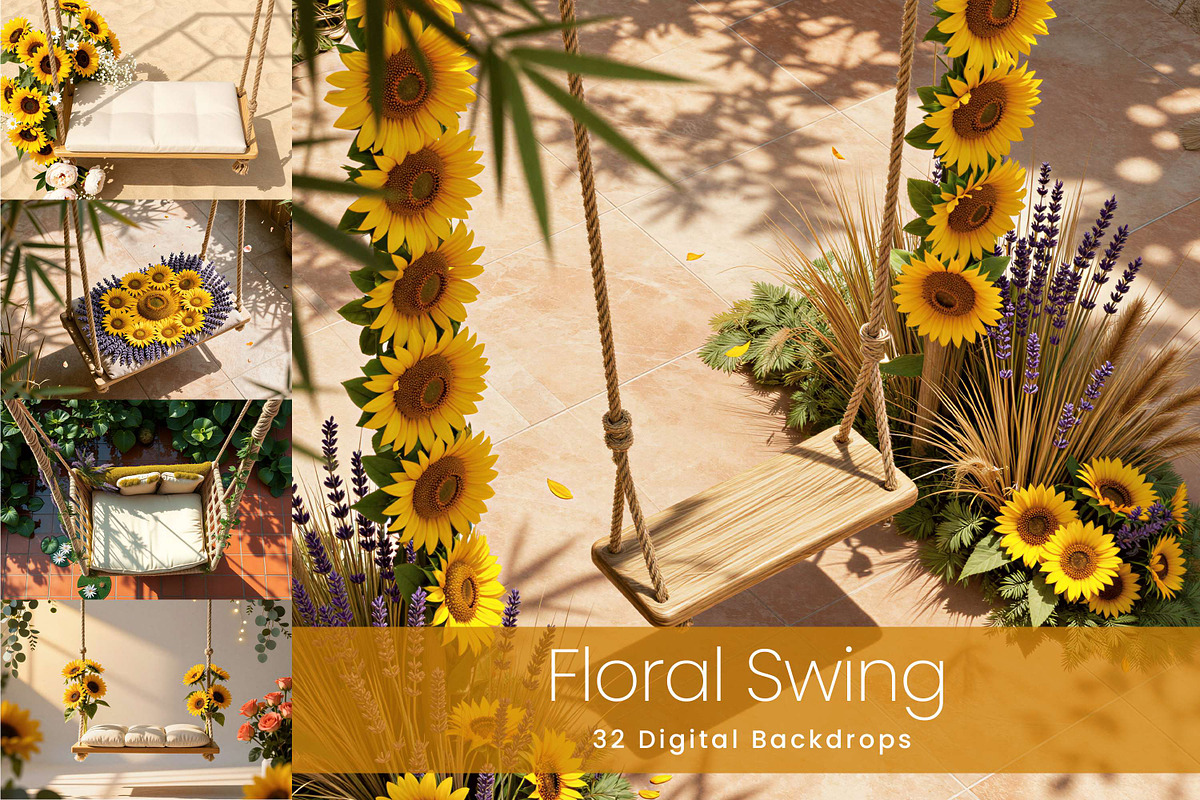 32 Floral Swing Digital Backdrops, a Background Graphic by 3Motional (Photo 1 of 10)
