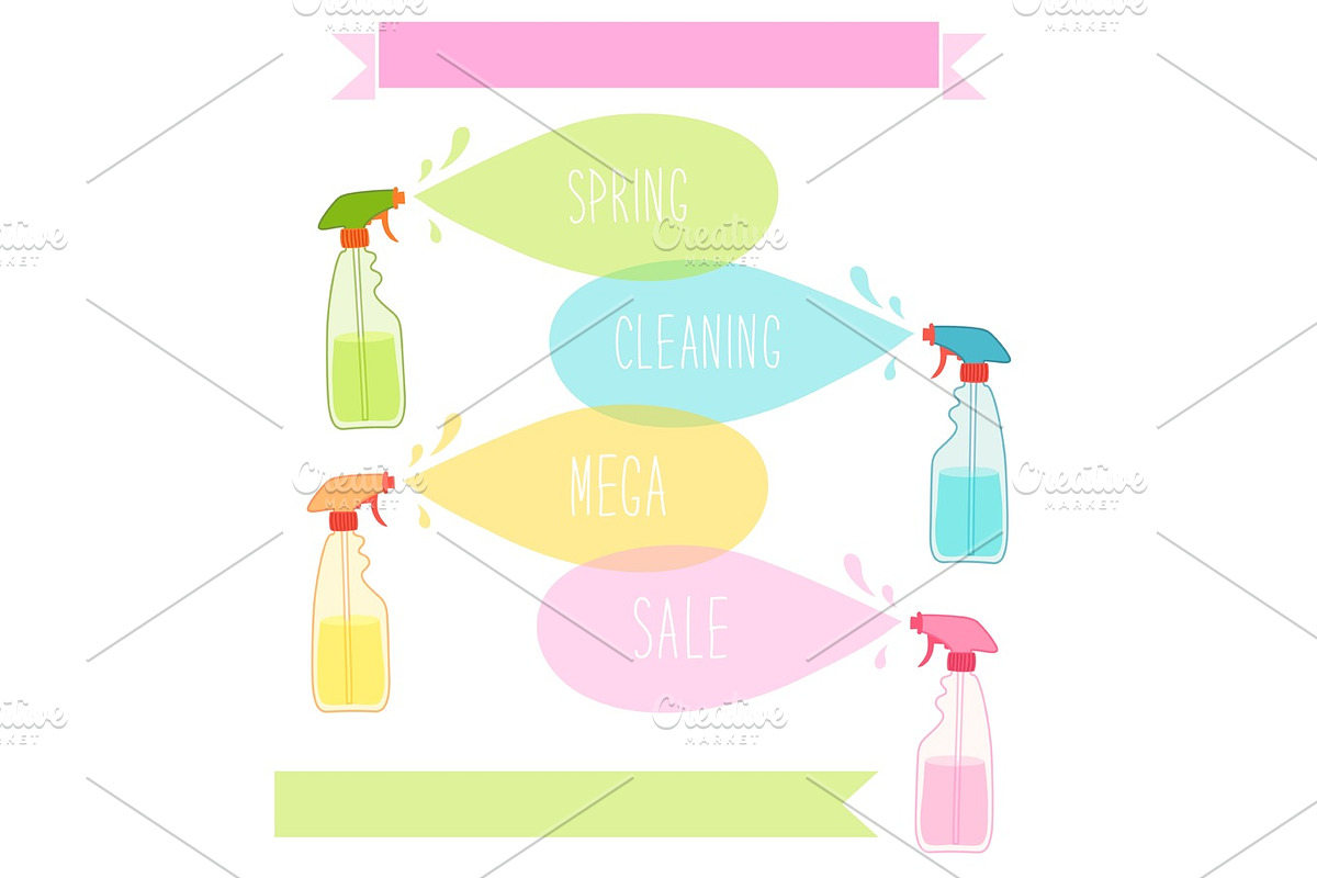 Cute vivid spring cleaning background with hand written text, a Texture ...