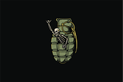 Skeleton in Grenade, an Object Illustration by nomlimo.com (Thumbnail 1 of 3)