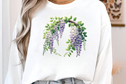 Wisteria Floral Garden Clipart PNG, an Illustration by SinaCreation (Thumbnail 5 of 7)