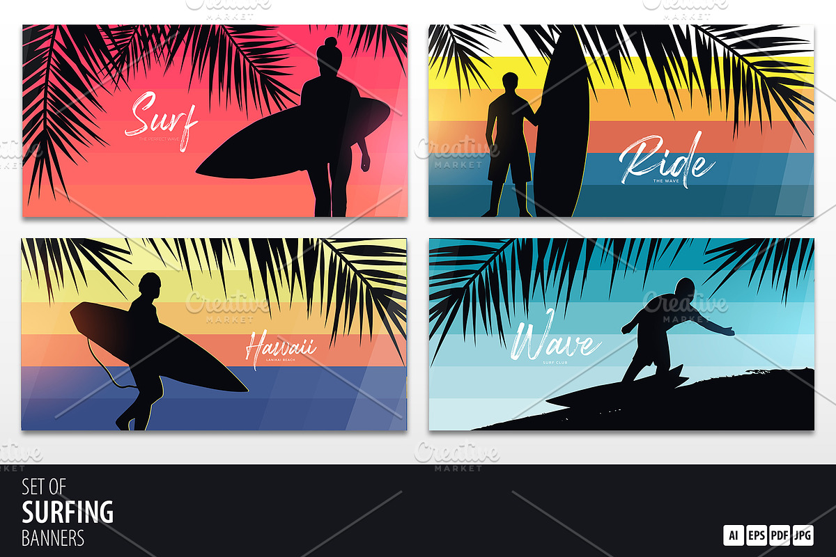 Surf banners, a Decorative Illustration by Leo Edition (Photo 1 of 3)